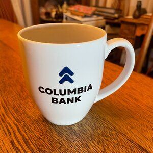 Columbia Bank White Coffee Cup Mug